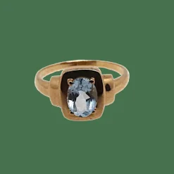 Bague or et aigue-marine