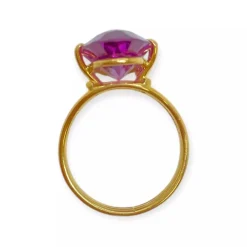 Bague or et pierre violette
