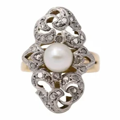 Bague or et platine vintage des années 1920