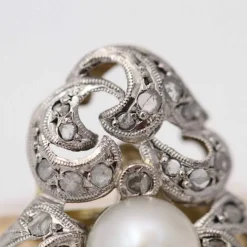 Bague or et platine vintage des années 1920