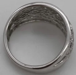 Bague Or Gris & Diamants Style Vintage