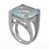 Bague Or gris Aigue-Marine