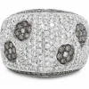 Bague or gris diamants blancs