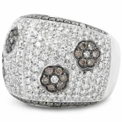Bague or gris diamants blancs