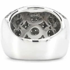 Bague or gris diamants blancs
