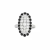 Bague or gris diamants et saphirs
