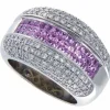 Bague or gris diamants saphirs