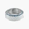 BAGUE OR GRIS -DIAMANTS-SAPHIRS