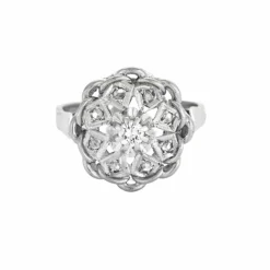 Bague or gris et diamants