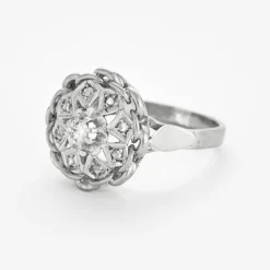 Bague or gris et diamants