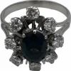 Bague or gris Marquise saphir & diamants