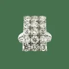 Bague or gris pavée de diamants