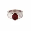 Bague Or Gris Rubis & Diamants