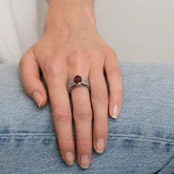 Bague Or Gris Rubis & Diamants