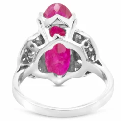 Bague or gris rubis diamants