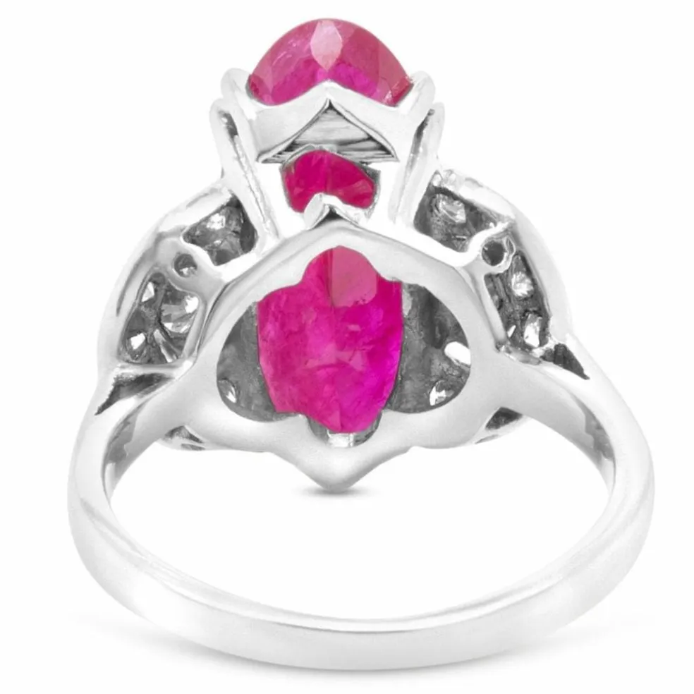 Bague or gris rubis diamants