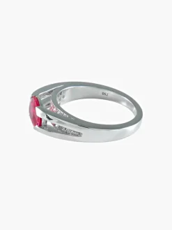 BAGUE OR GRIS RUBIS ET DIAMANTS