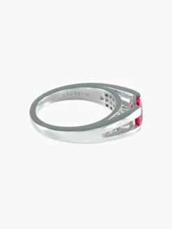 BAGUE OR GRIS RUBIS ET DIAMANTS