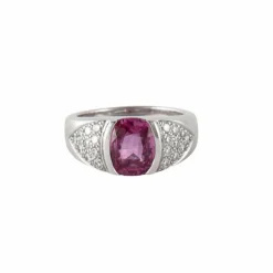Bague Or Gris Saphir & Diamants