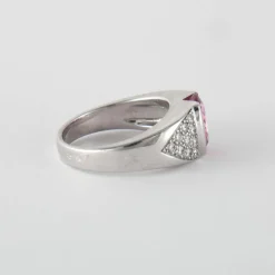 Bague Or Gris Saphir & Diamants