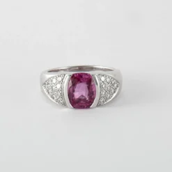 Bague Or Gris Saphir & Diamants
