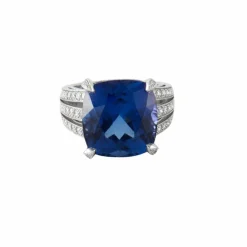 Bague Or Gris Tanzanite & diamants
