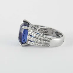 Bague Or Gris Tanzanite & diamants