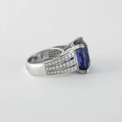 Bague Or Gris Tanzanite & diamants