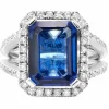Bague or gris tanzanite diamants