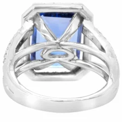 Bague or gris tanzanite diamants