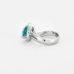 Bague Or gris Topaze poire Diamants
