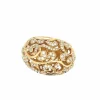 Bague Or Jaune 18 Carats Avec Détails En Dentelle Diamants 1.02 Carats