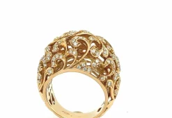 Bague Or Jaune 18 Carats Avec Détails En Dentelle Diamants 1.02 Carats