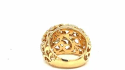 Bague Or Jaune 18 Carats Avec Détails En Dentelle Diamants 1.02 Carats