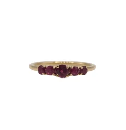 Bague or jaune 18 carats sertie de rubis