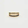 Bague or jaune 18 carats sertie de diamants et saphir