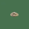 Bague or jaune 18 carats sertie de diamants ronds et baguettes