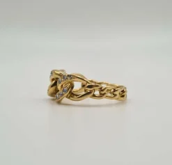 Bague or jaune 18 carats sertie de diamants