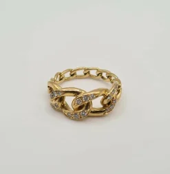 Bague or jaune 18 carats sertie de diamants
