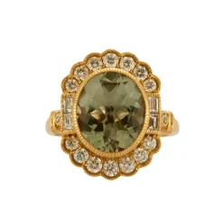 Bague or jaune 18 carats tourmaline et diamants