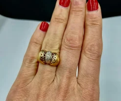 Bague or jaune 3 diamants