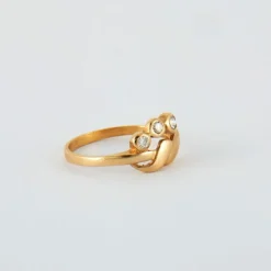 Bague or jaune 3 diamants