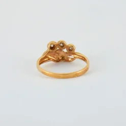 Bague or jaune 3 diamants