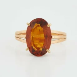 Bague Or Jaune et Quartz Fumé
