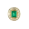 Bague or jaune Émeraude de Colombie et diamants