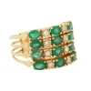 Bague Or Jaune - Émeraudes et Diamants