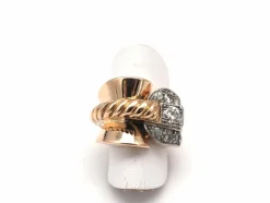 Bague or jaune 750 mil et diamants