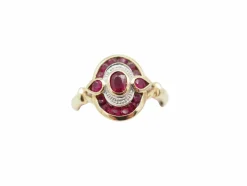 Bague or jaune 750 mil et rubis