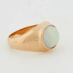 Bague Or Jaune - Opale Ronde