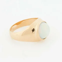 Bague Or Jaune - Opale Ronde